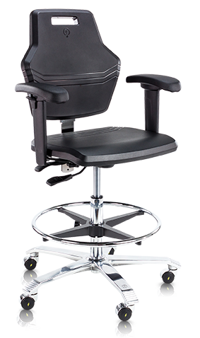 Score At Work 4401 ESD Chair with Adjustable Seat Angle Armrest 3D ESD Black Conductive Polyurethane